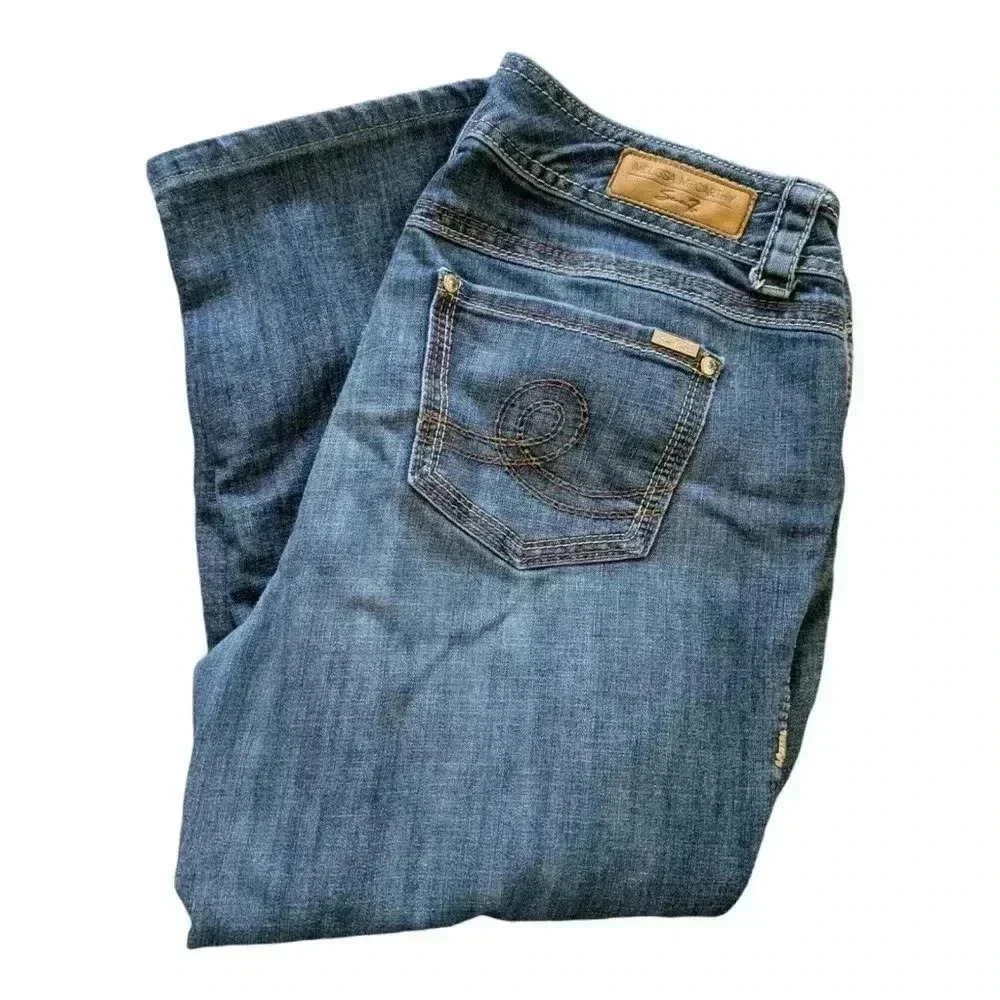 Melissa McCarthy Seven7 Women's Straight Leg Jeans - Medium Blue Denim